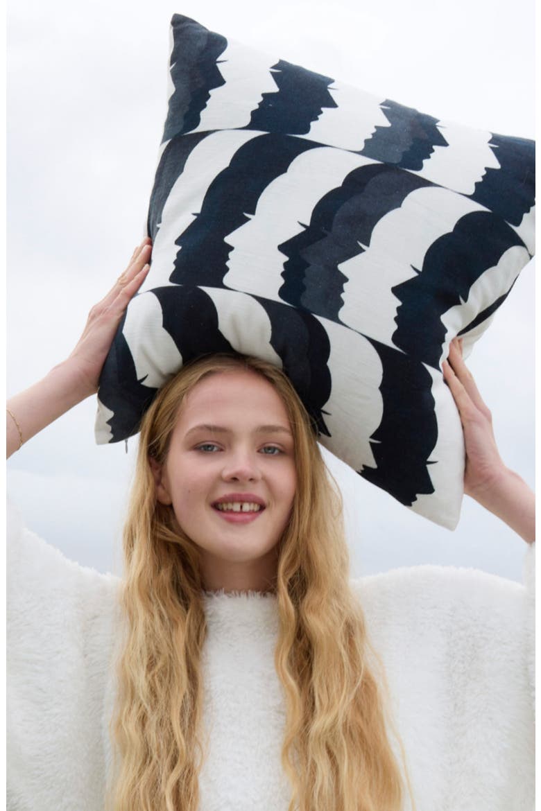 Portrait of a Lady Throw Pillow, Alternate, color, OFF WHITE
