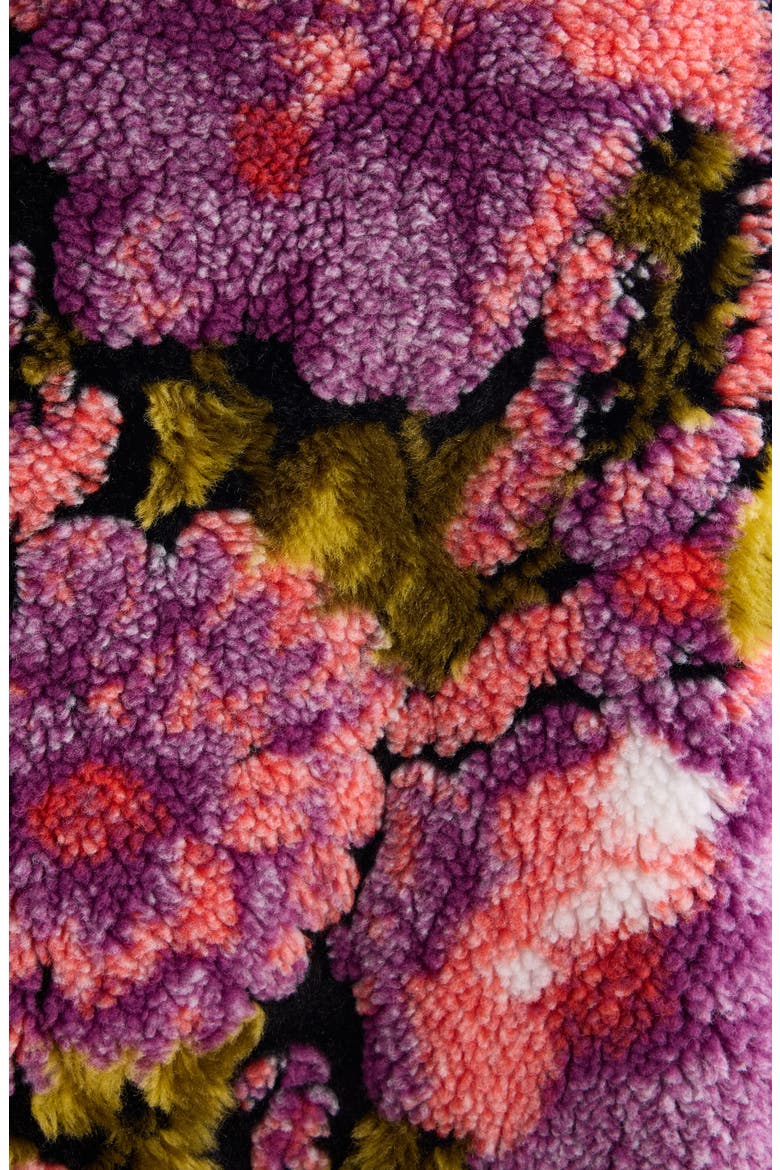 Vandi Floral Jacquard High Pile Fleece Jacket, Alternate, color, PINK
