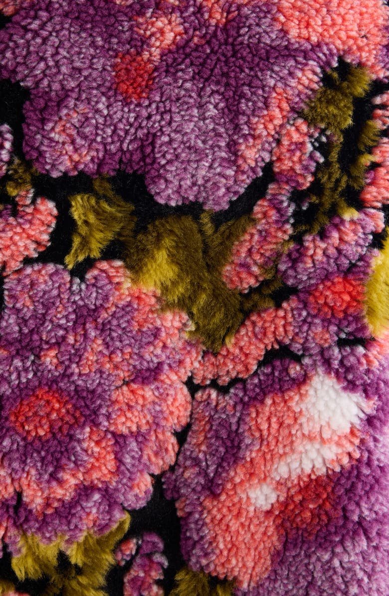Dries Van Noten Vandi Floral Jacquard High Pile Fleece Jacket, Alternate, color, Pink