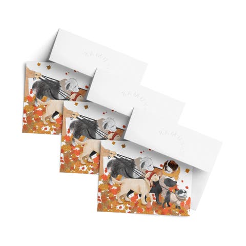 Fall/Halloween Greeting Cards "Fall Dogs Walk"