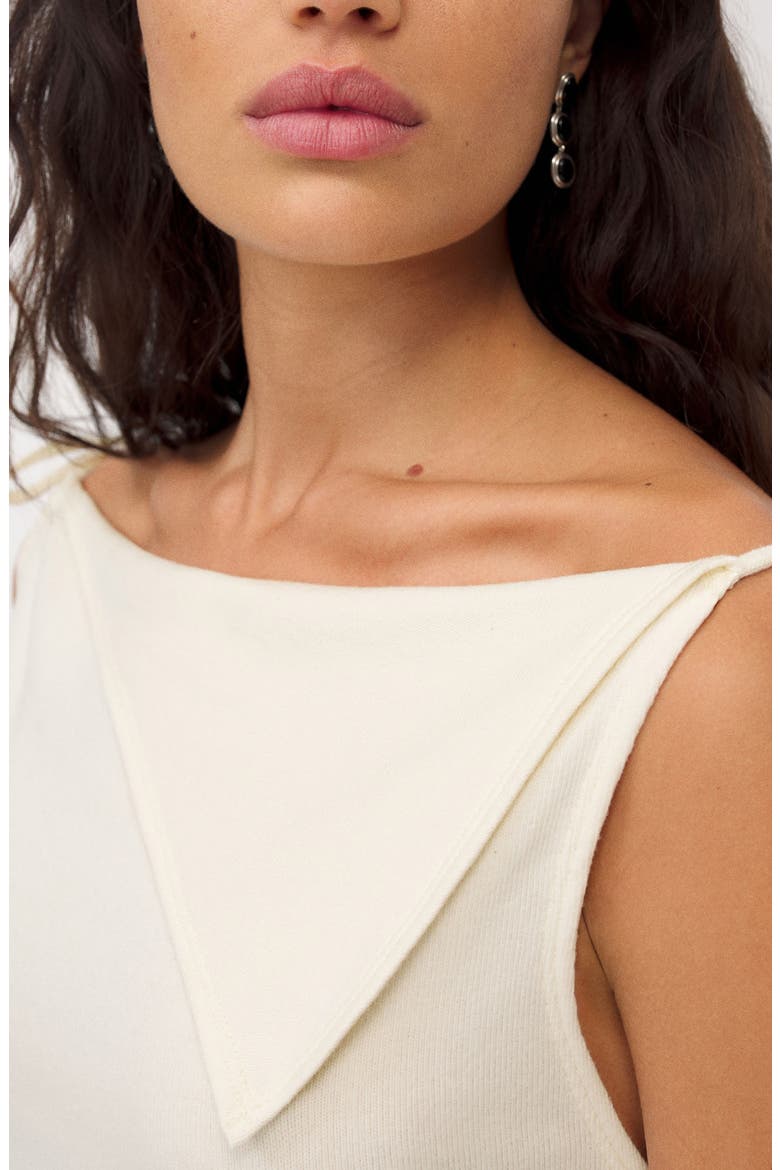 Emma Asymmetric Collar Knit Top, Alternate, color, FIOR DI LATTE