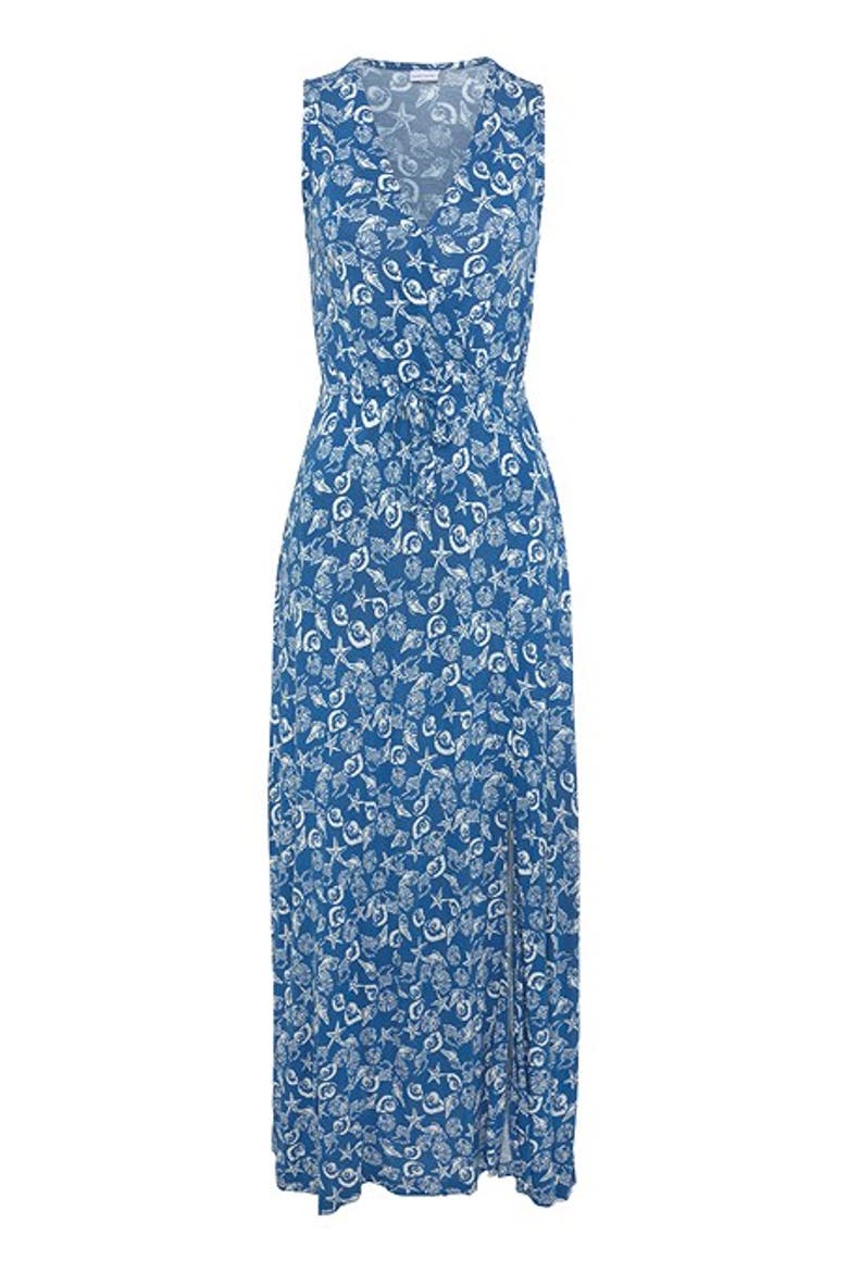 Women's Sleeveless V-Neck Maxi Dress, Alternate, color, Blue-Printed