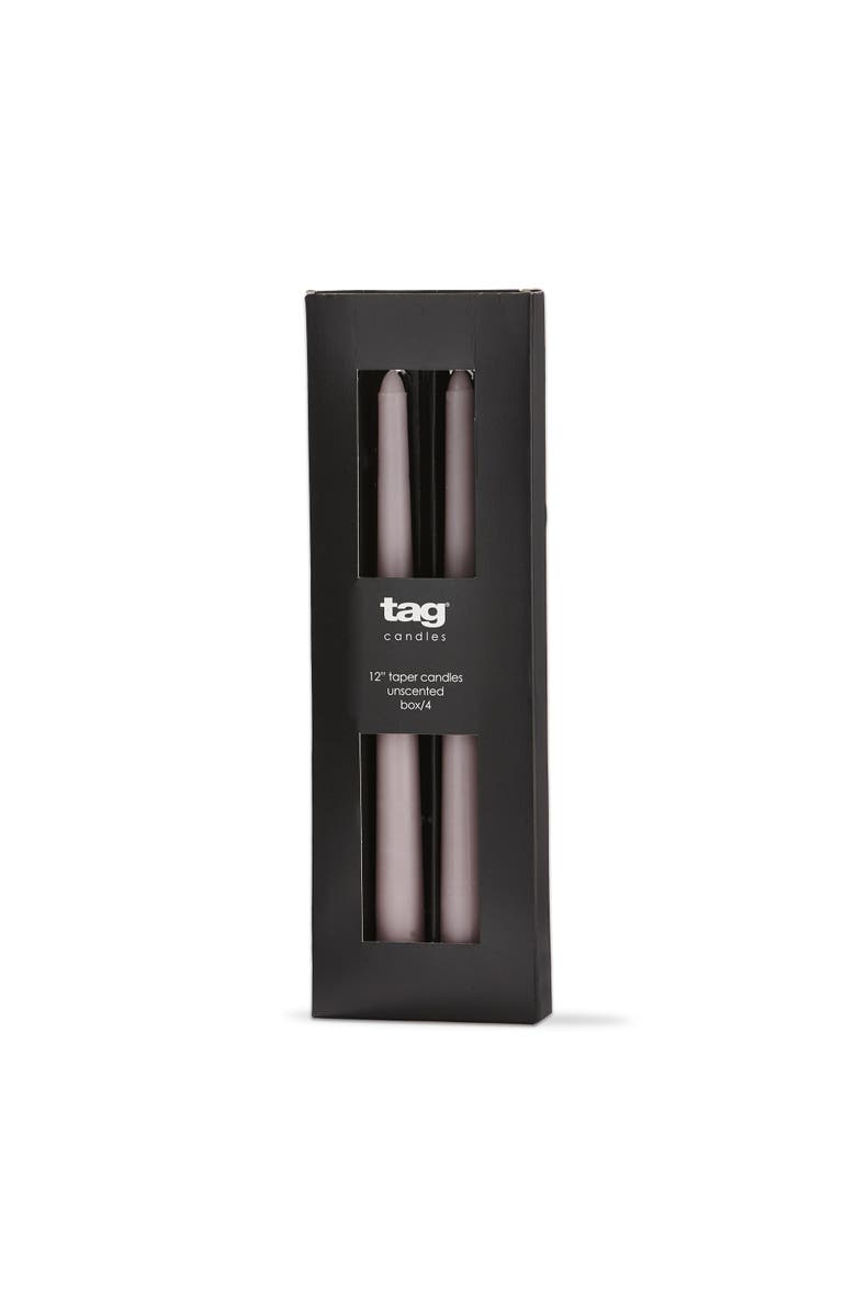 tag Color Studio Traditional Taper Unscented Candle Set Lavender, Main, color, Purple