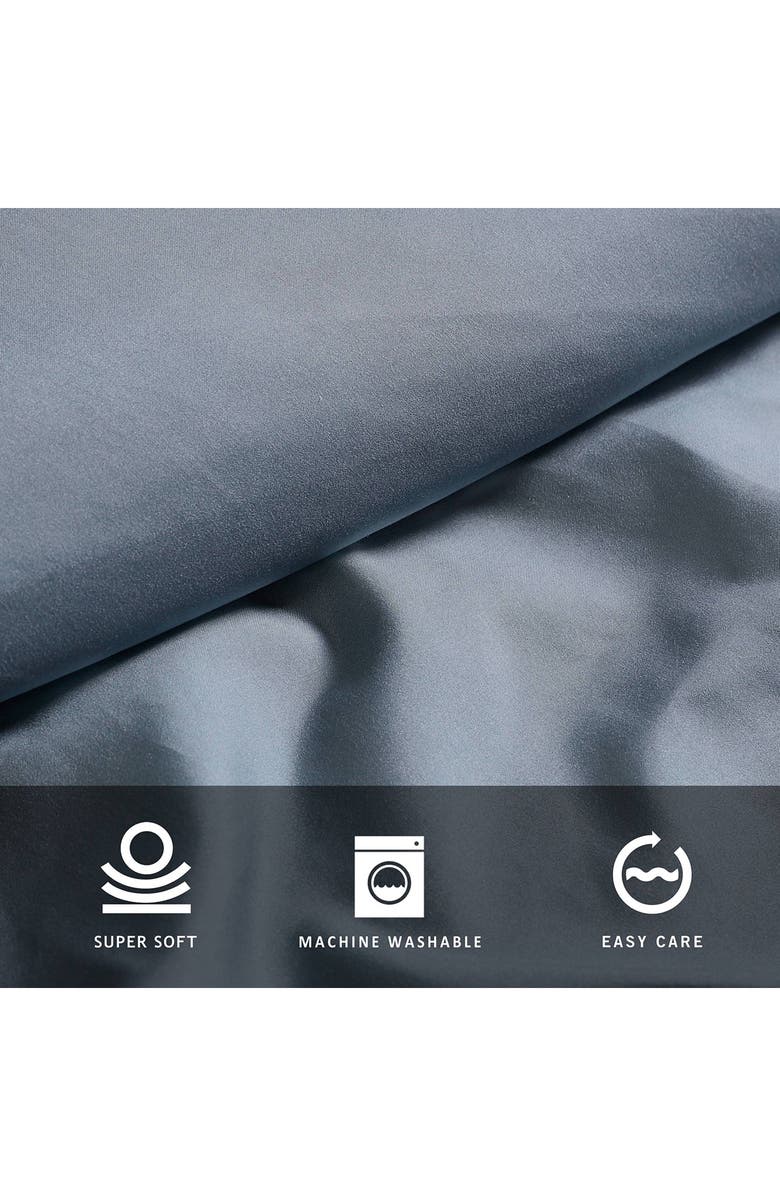 Kenneth Cole Solid Recycled Polyester Sheet Set, Alternate, color, Denim Blue