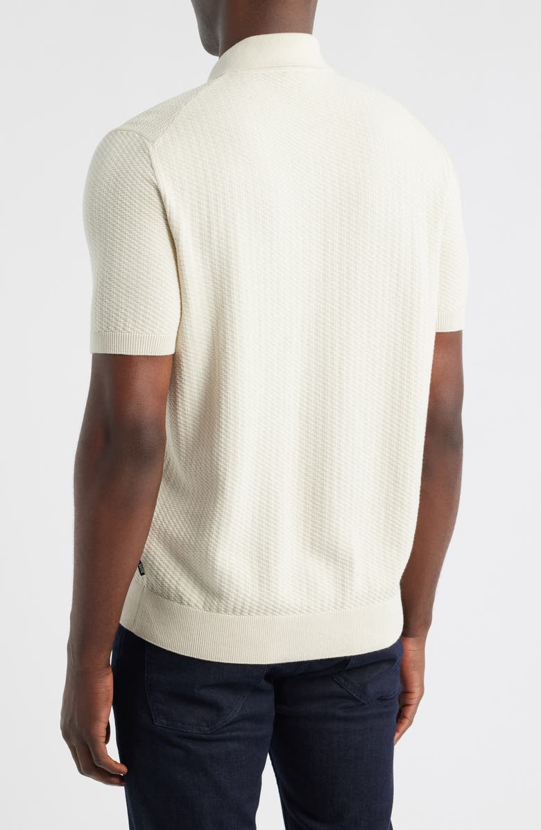 BOSS Iseppo Short Sleeve Cardigan, Alternate, color, Open White