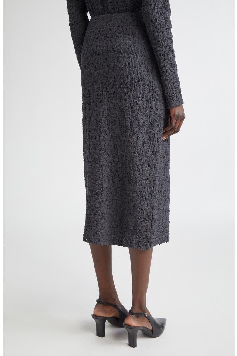 Smocked Cotton Blend Midi Skirt, Alternate, color, GRAPHITE