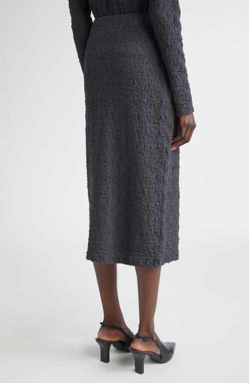 Vince Smocked Cotton Blend Midi Skirt In Gray