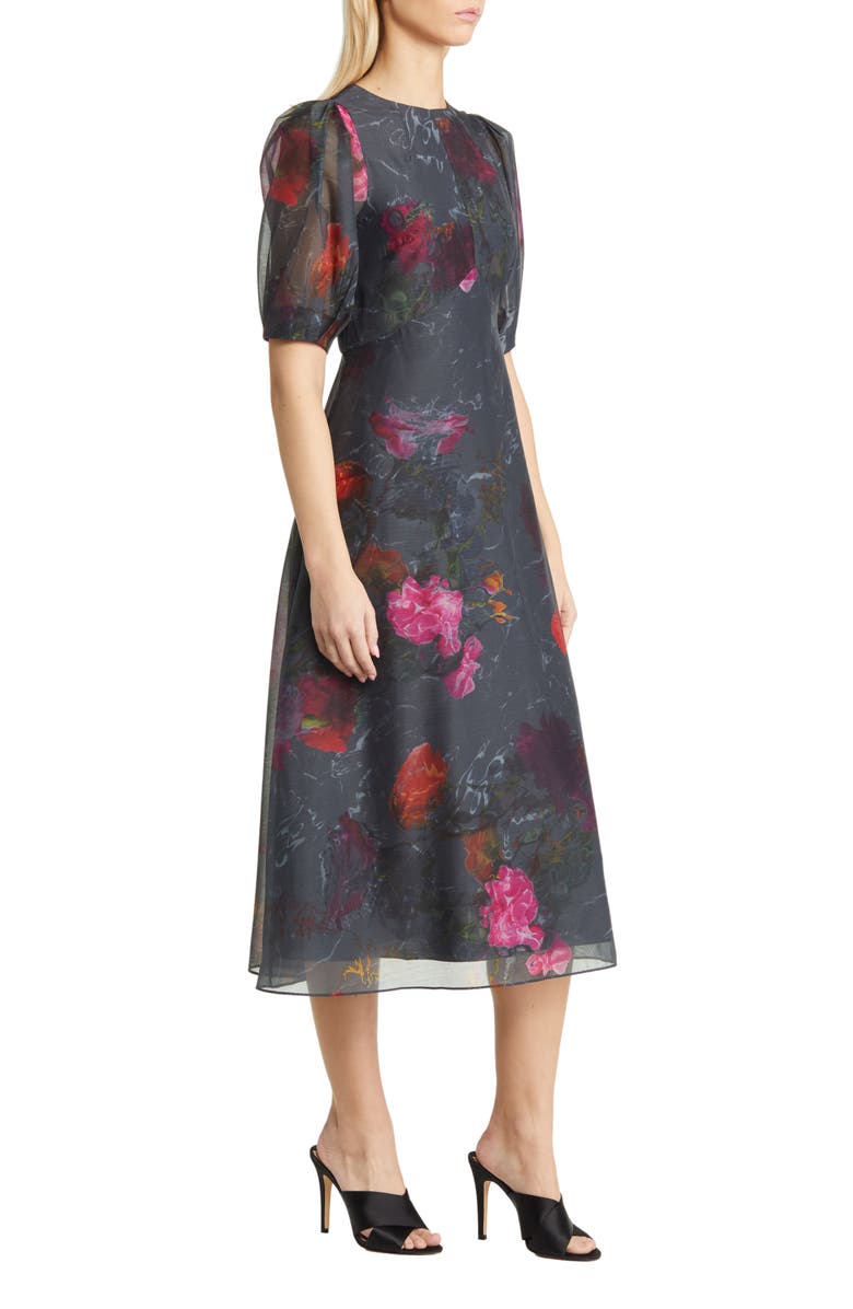 Ted Baker London Mekayla Floral Puff Sleeve Midi Dress, Alternate, color,