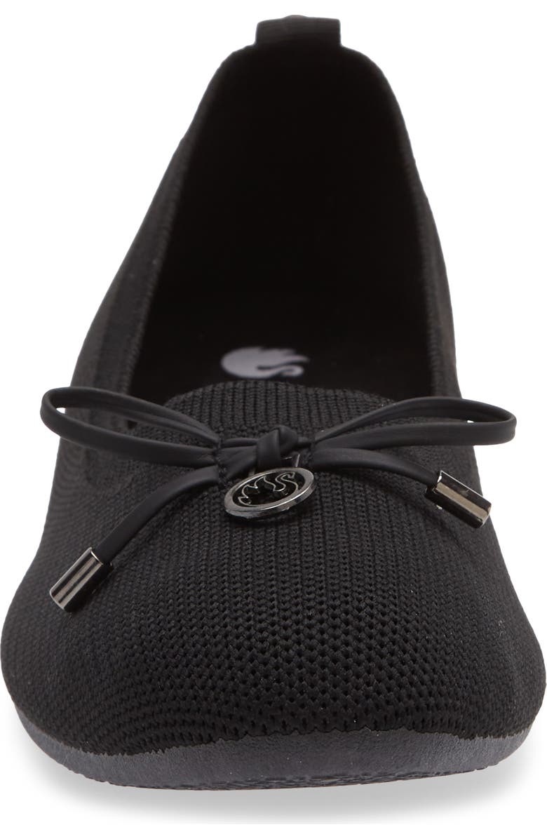 GLORIA VANDERBILT Ellery Bow Charm Knit Flat, Alternate, color, Black