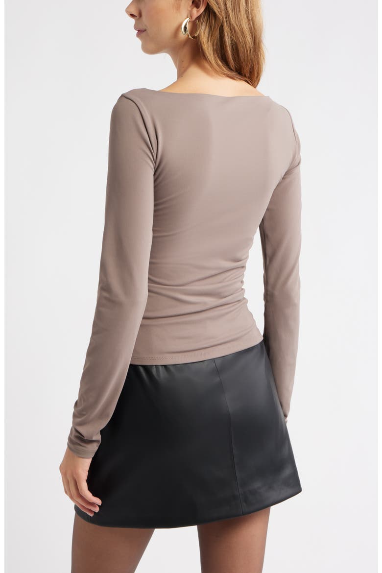 Ruched Side Top, Alternate, color, TAN DUSK