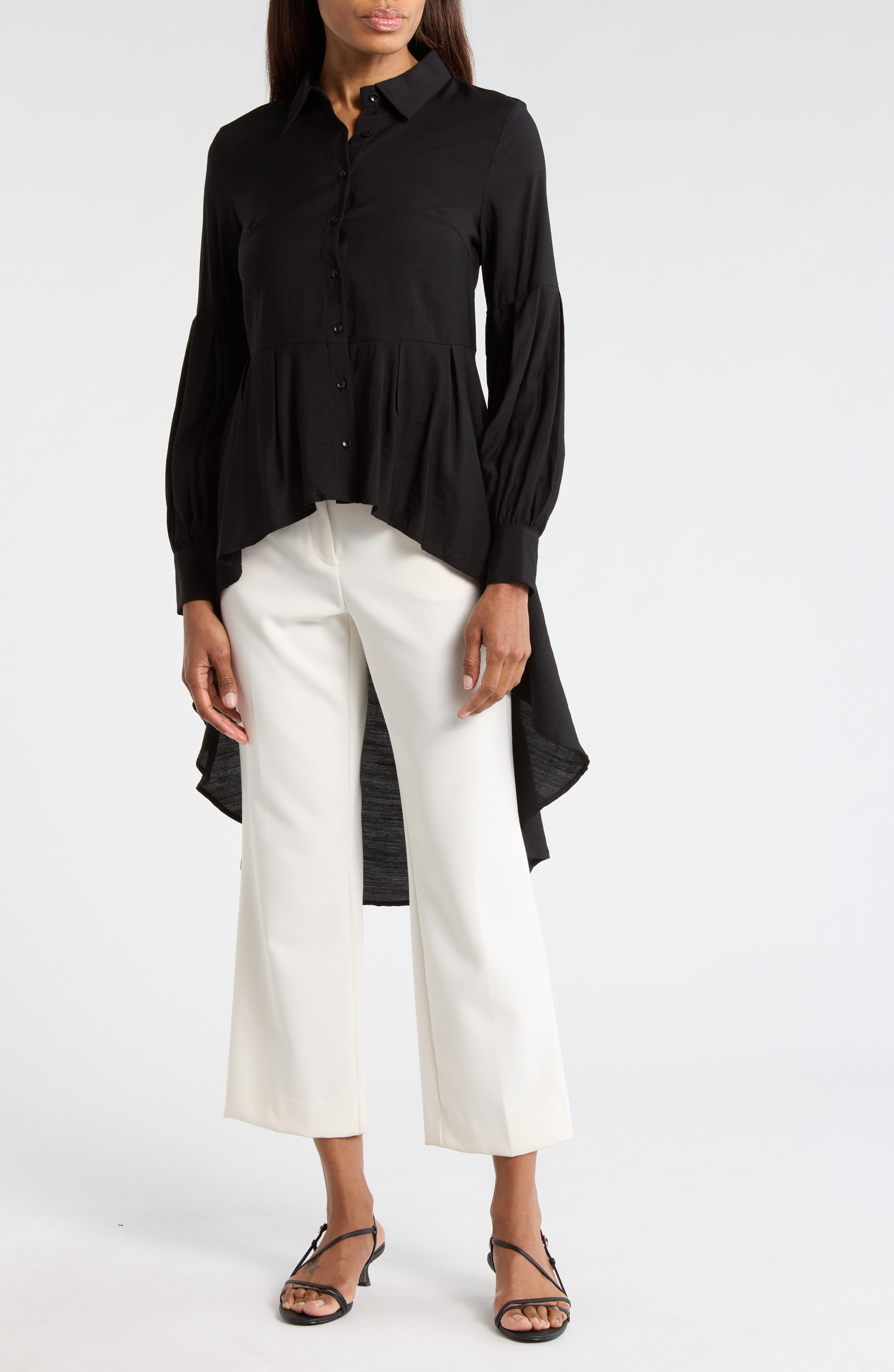 PATRIZIA LUCA Button-Down High-Low Top
