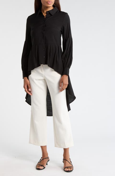 Button-Down High-Low Top