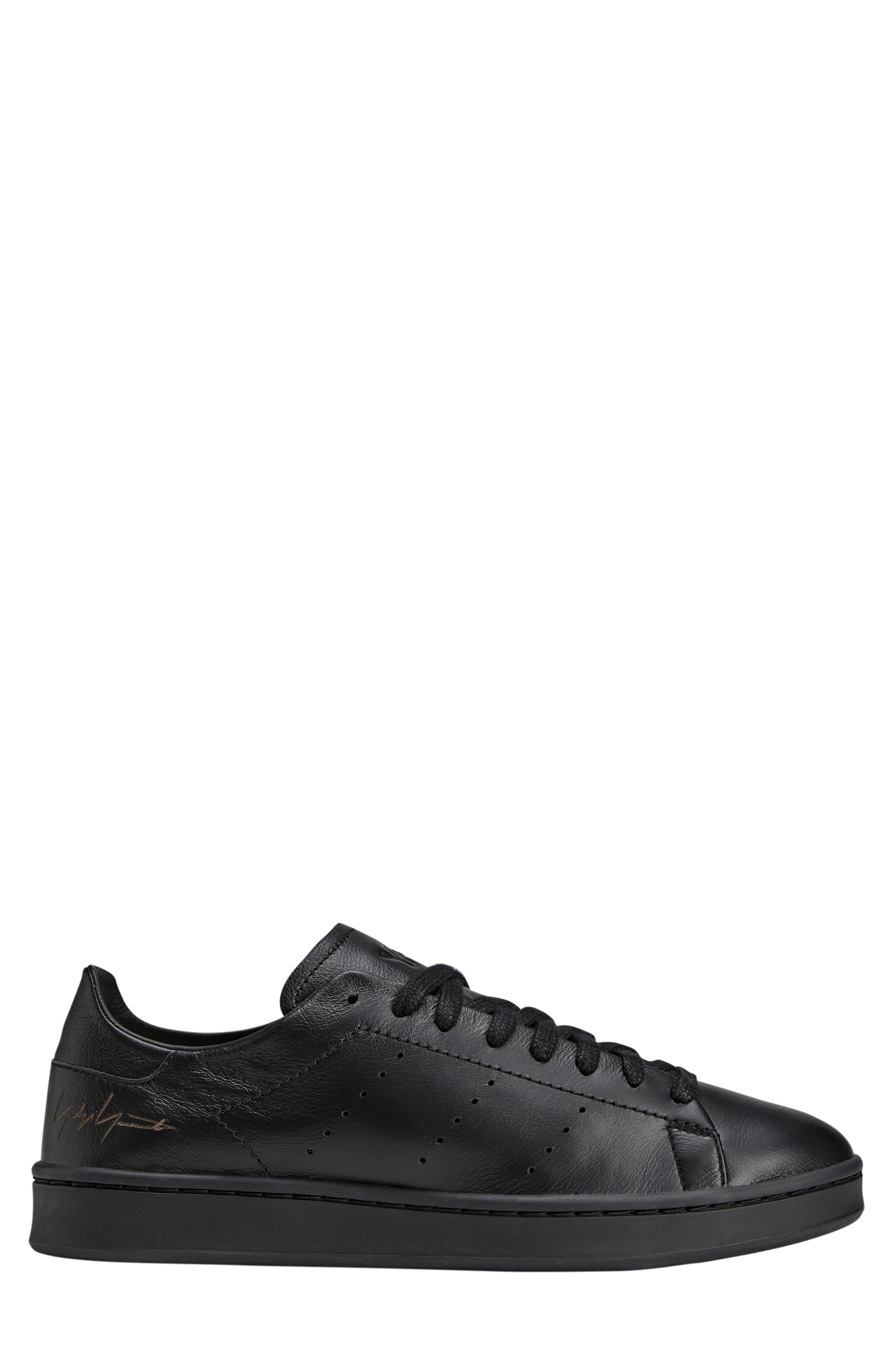 Y-3 Stan Smith Leather Sneaker, Alternate, color, BLACK
