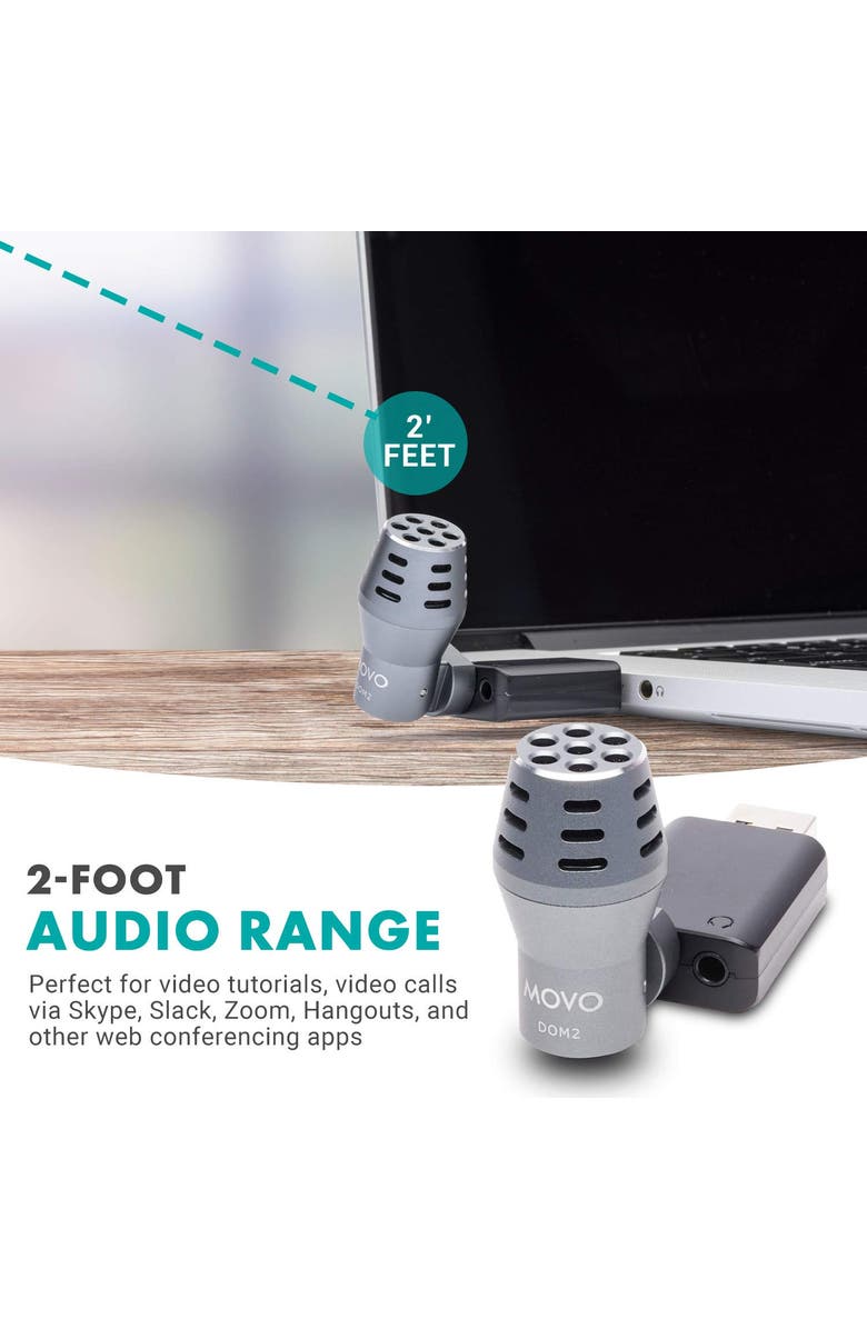 MOVO DOM2-USB Mini Omnidirectional USB Computer Microphone for PC and Mac, Alternate, color, Black