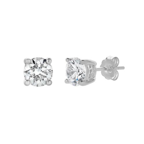 Luvmyjewelry Akna 14k Gold Lab Grown Round Solitaire Diamond Earrings In 14k White Gold