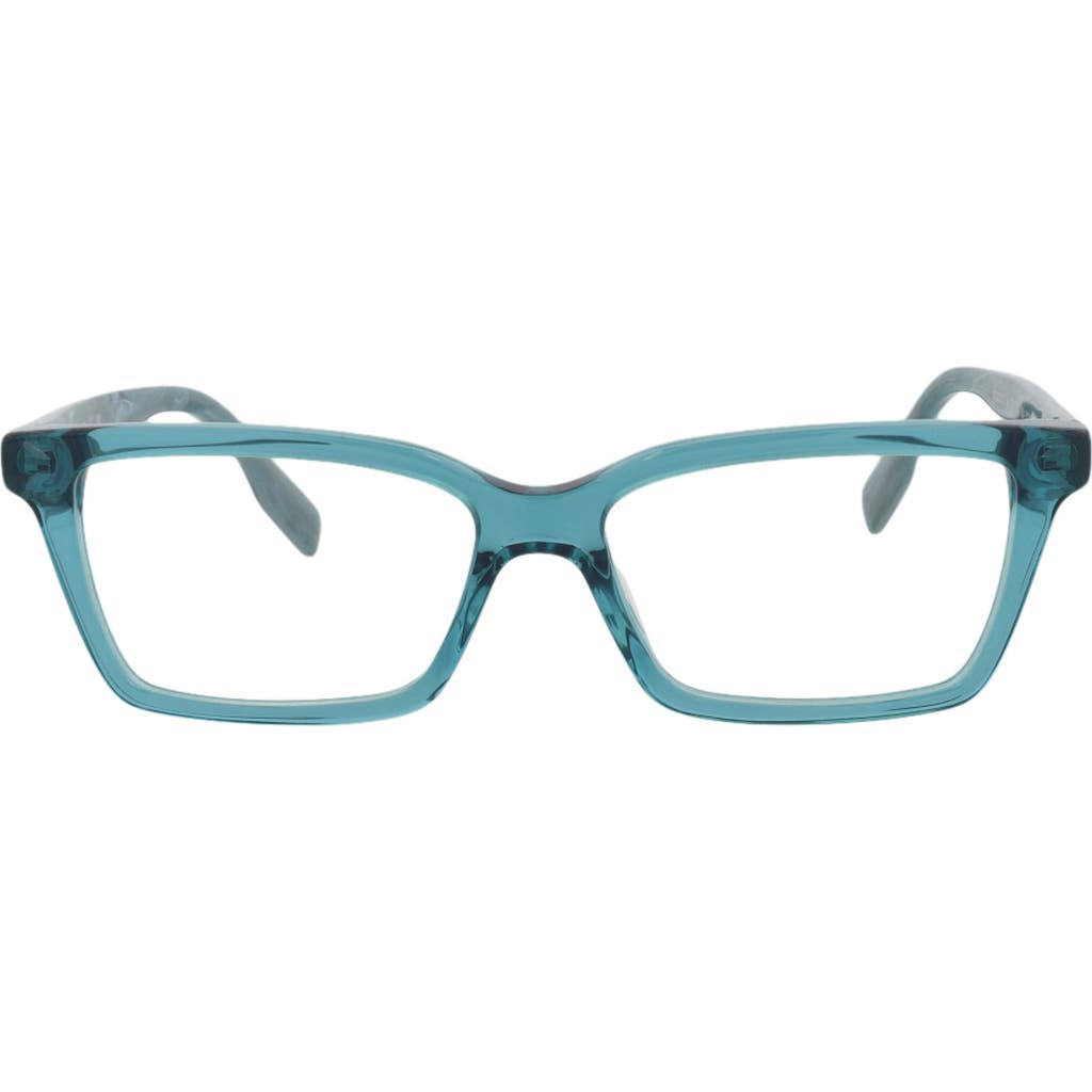 Alexander Mcqueen Mcqueen 51mm Rectangular Optical Glasses In Blue Blue Transparent