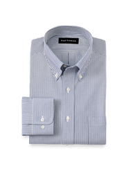 Paul Fredrick Slim Fit Non-iron Cotton Pinpoint Solid Button Down Collar Dress Shirt