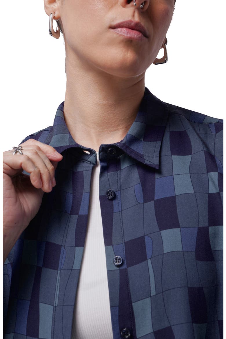 The Empower Button Up, Alternate, color, ABSTRACT TILE NAVY