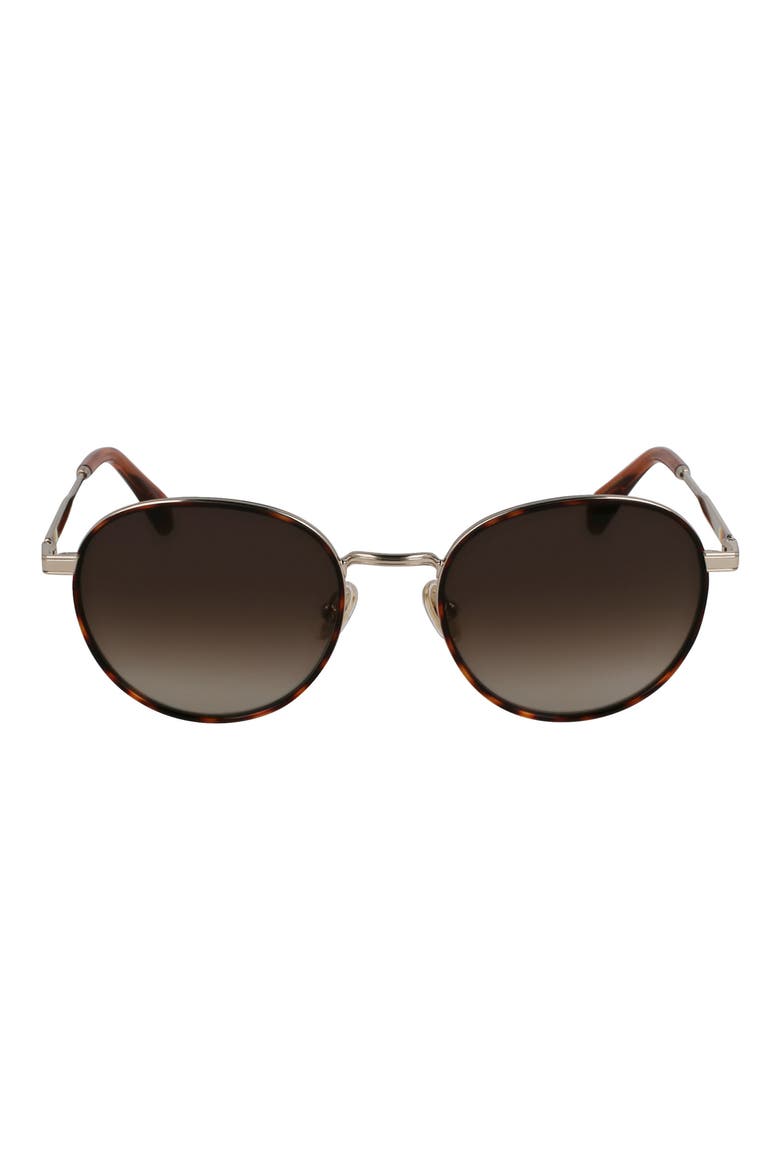 Mabley 53mm Gradient Round Sunglasses, Main, color, 709 LIGHT GOLD/ HAVANA