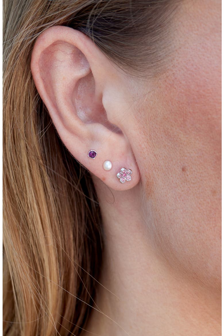 Set of 3 Stud Earrings, Alternate, color, SILVER