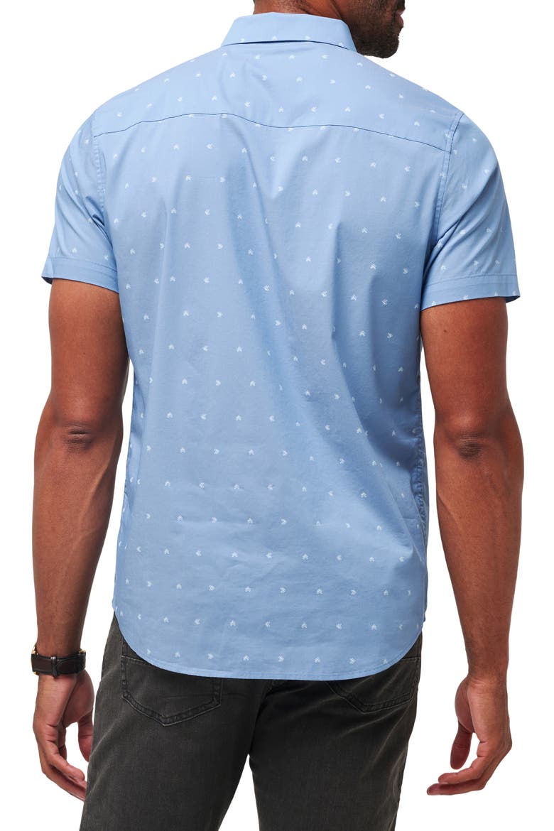 Wind It In Stretch Short Sleeve Button-Up Shirt, Alternate, color, HEATHER QUIET HARBOR