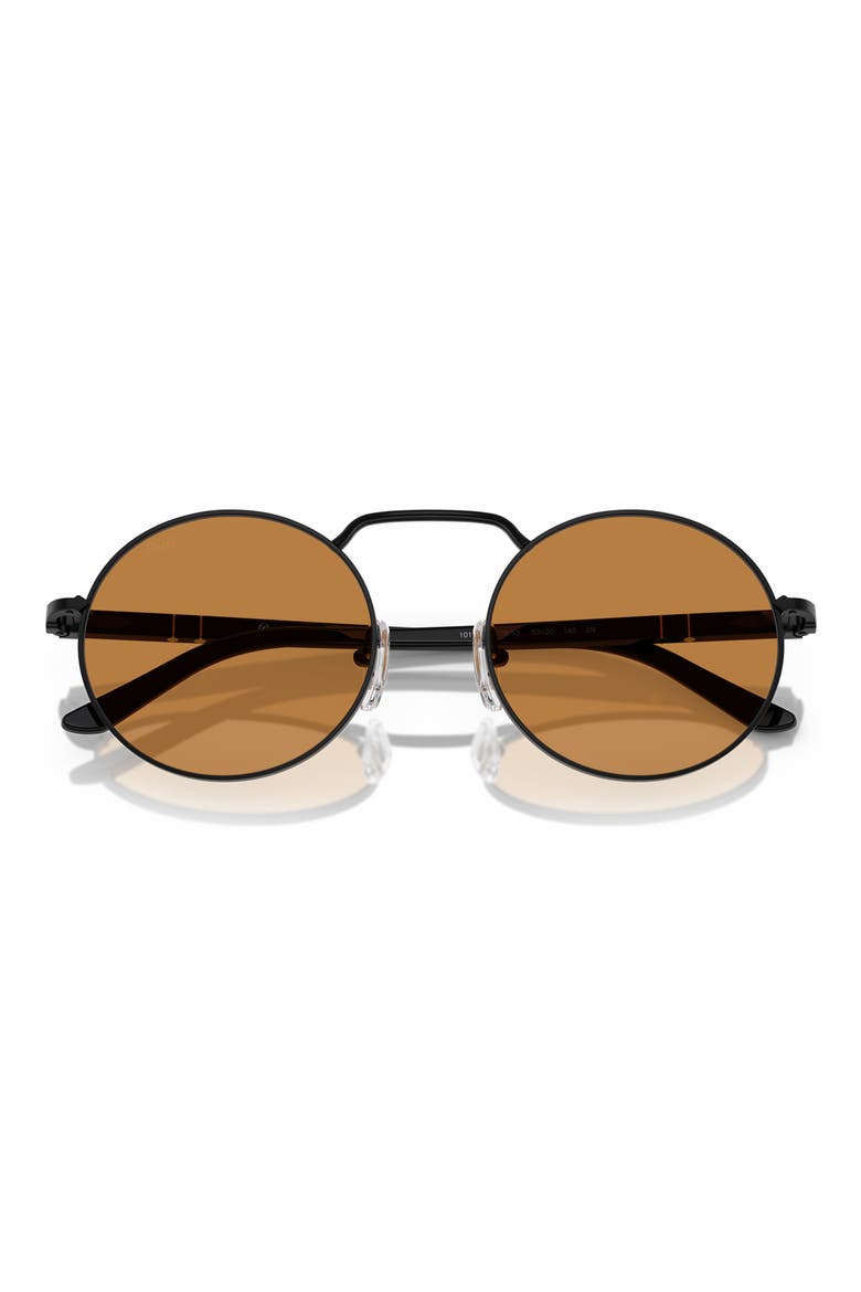 53mm Polarized Round Sunglasses, Alternate, color, BLACK BROWN