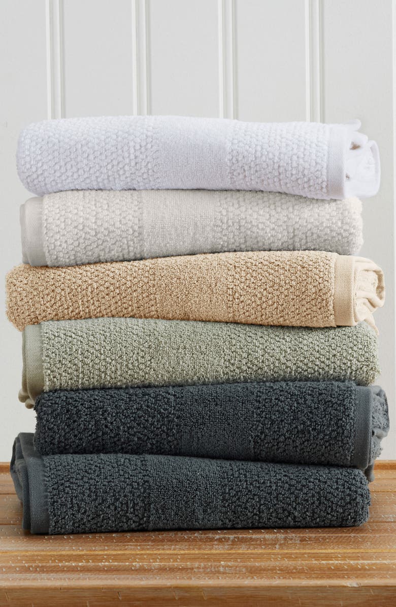 Woven & Weft Cotton Textured Weave 6-Piece Hand Towel Set, Alternate, color, White