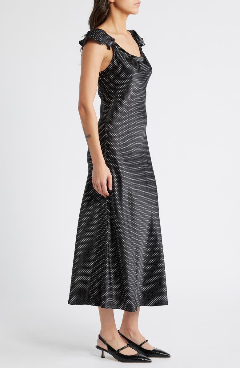 PAIGE Agoura Dot Silk Maxi Dress, Alternate, color, 