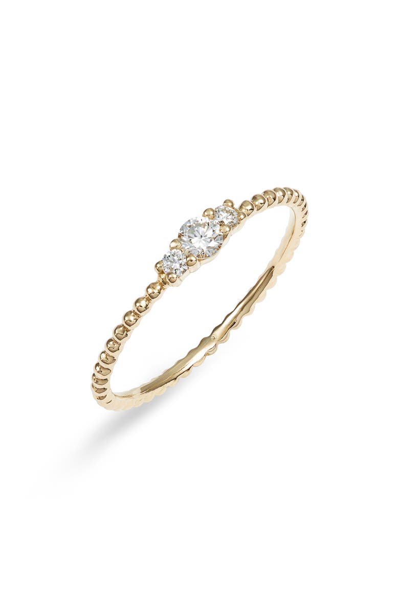 Diamond & Gold Bead Ring (Nordstrom Exclusive), Main, color, YELLOW GOLD/ DIAMOND