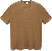 MANGO Slim Fit Linen Blend Henley