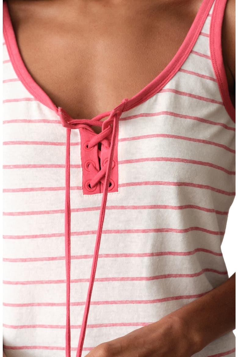 Laci Stripe Hemp & Cotton Tank, Alternate, color, RED AND CREAM STRIPE