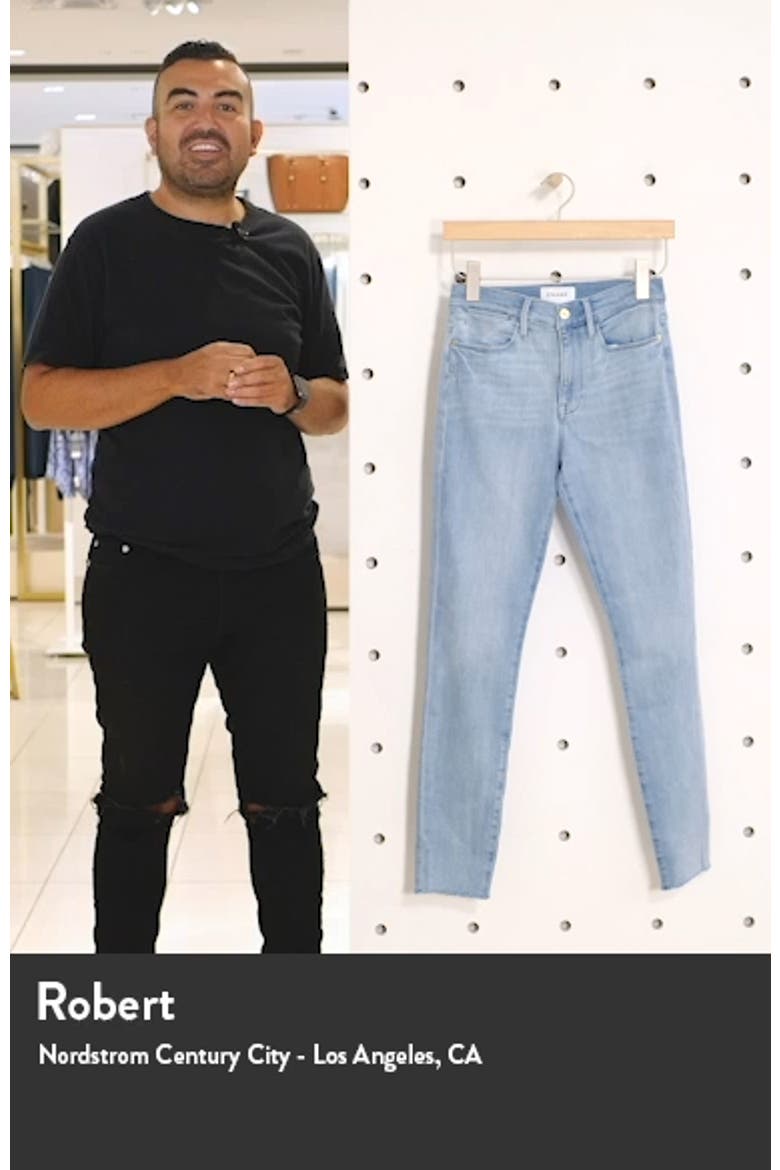 Le Skinny High Waist Raw Hem Ankle Jeans video