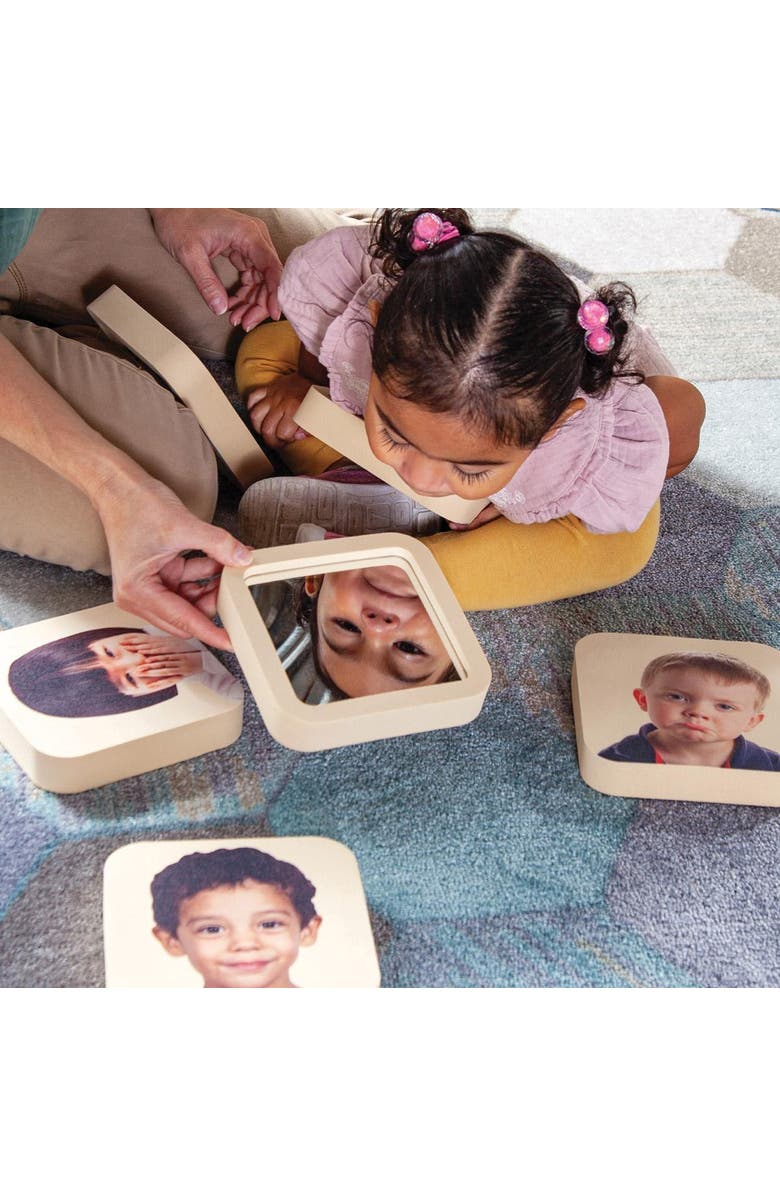 Kaplan Early Learning Company Mirror with Emotions Set, Alternate, color, Beige