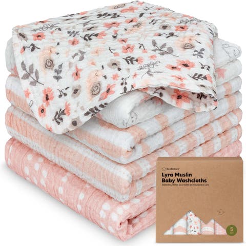 5-Pack Lyra Muslin Baby Washcloths
