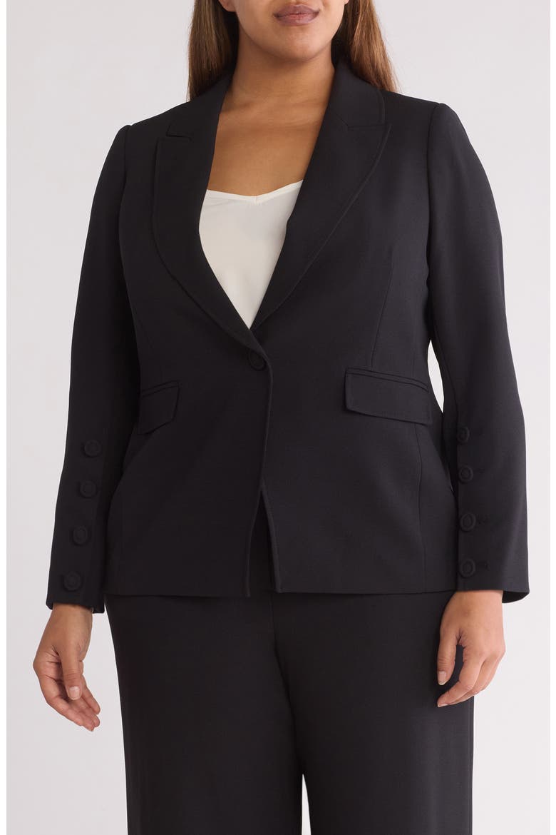 One-Button Blazer, Main, color, BLACK