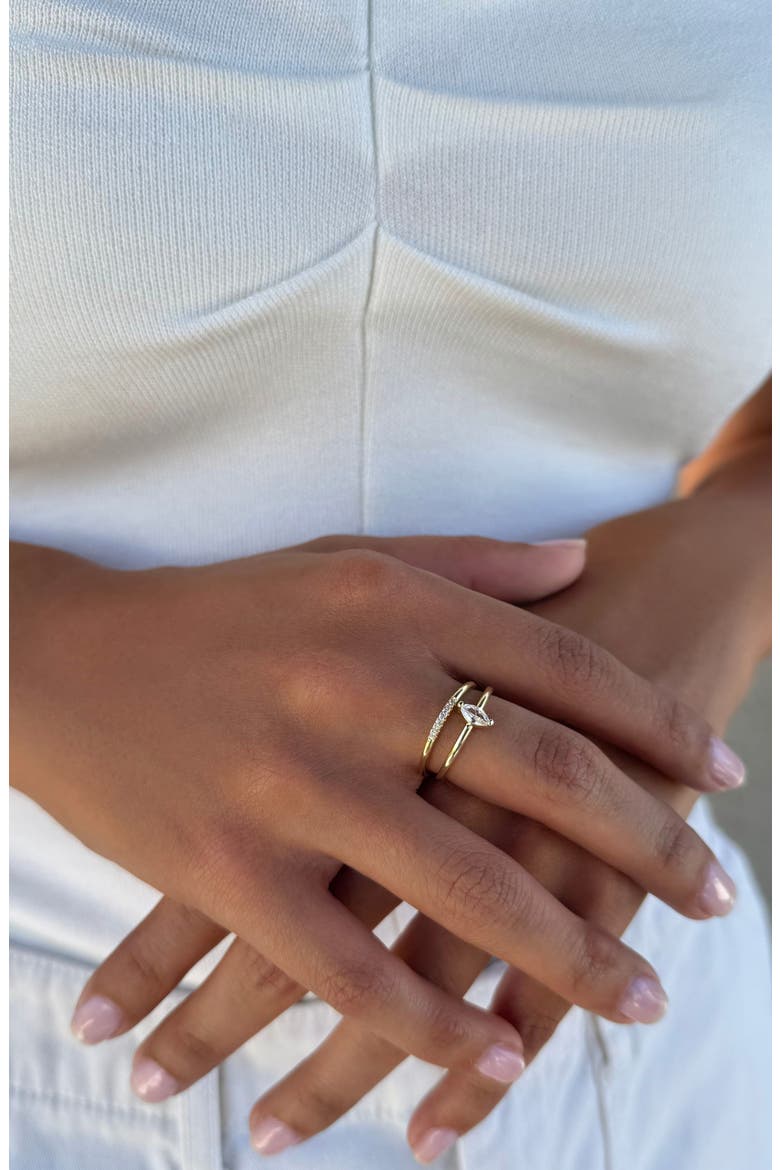 Set of 2 CZ Rings, Alternate, color, GOLD
