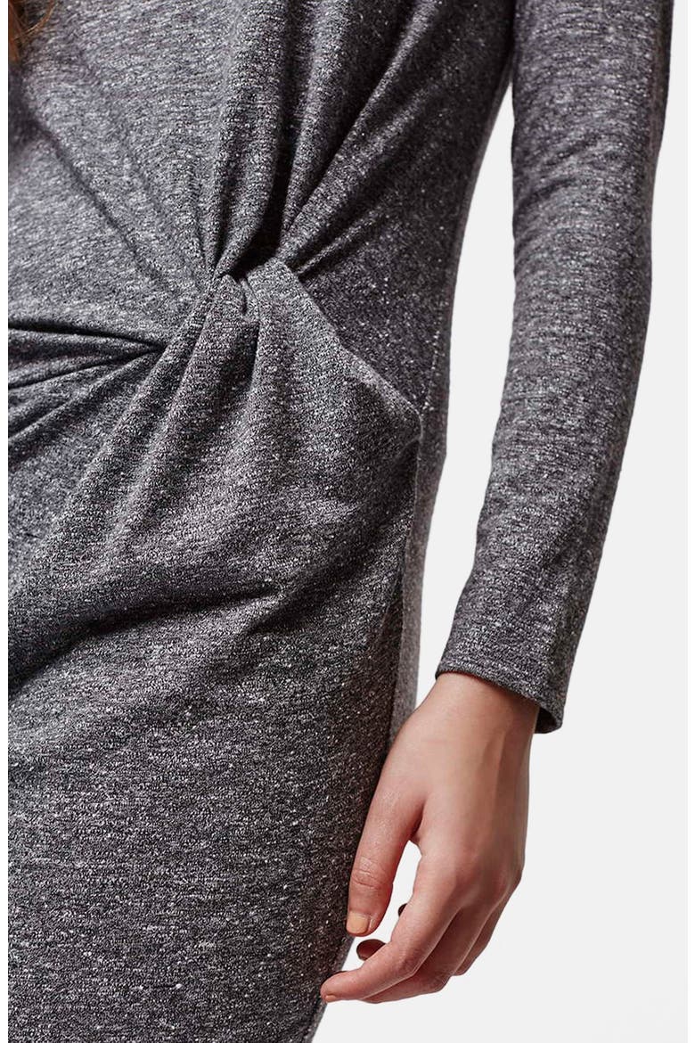 Knot Front Body-Con Dress, Alternate, color, GREY