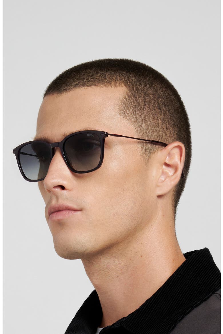 HG 1428/S 53mm Gradient Rectangular Sunglasses, Alternate, color, BLACK/ DARK GREY SF