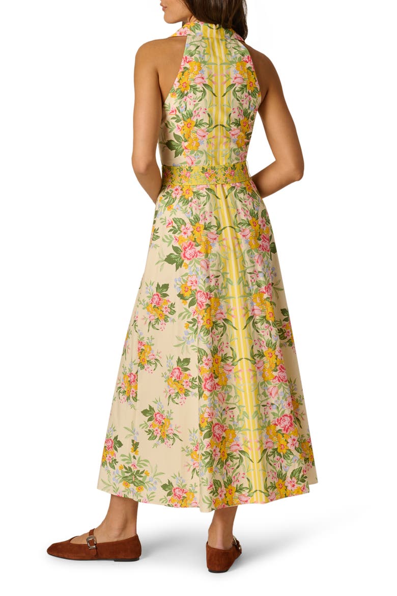 Floral Belted Cotton Maxi Shirtdress, Alternate, color, PALE YELLOW