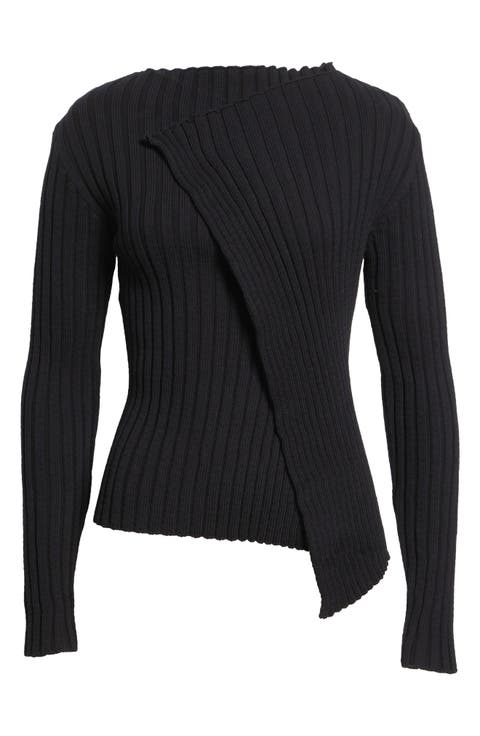 Esmolar Asymmetric Organic Cotton Rib Sweater