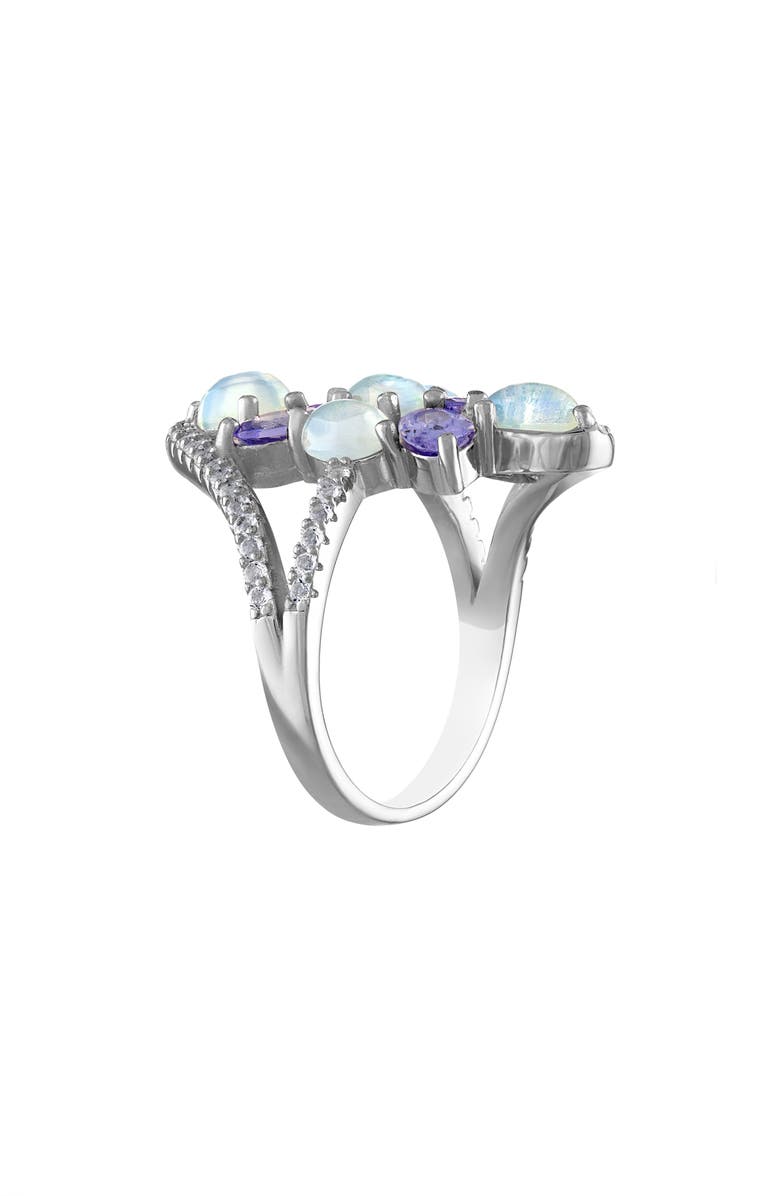 FZN Sterling Silver Tanzanite, Opal & Lab Created White Sapphire Ring, Alternate, color, White/Blue