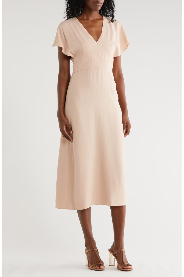 Dawinga Flutter Maxi Dress, Main, color, LIGHT/ PASTEL BROWN