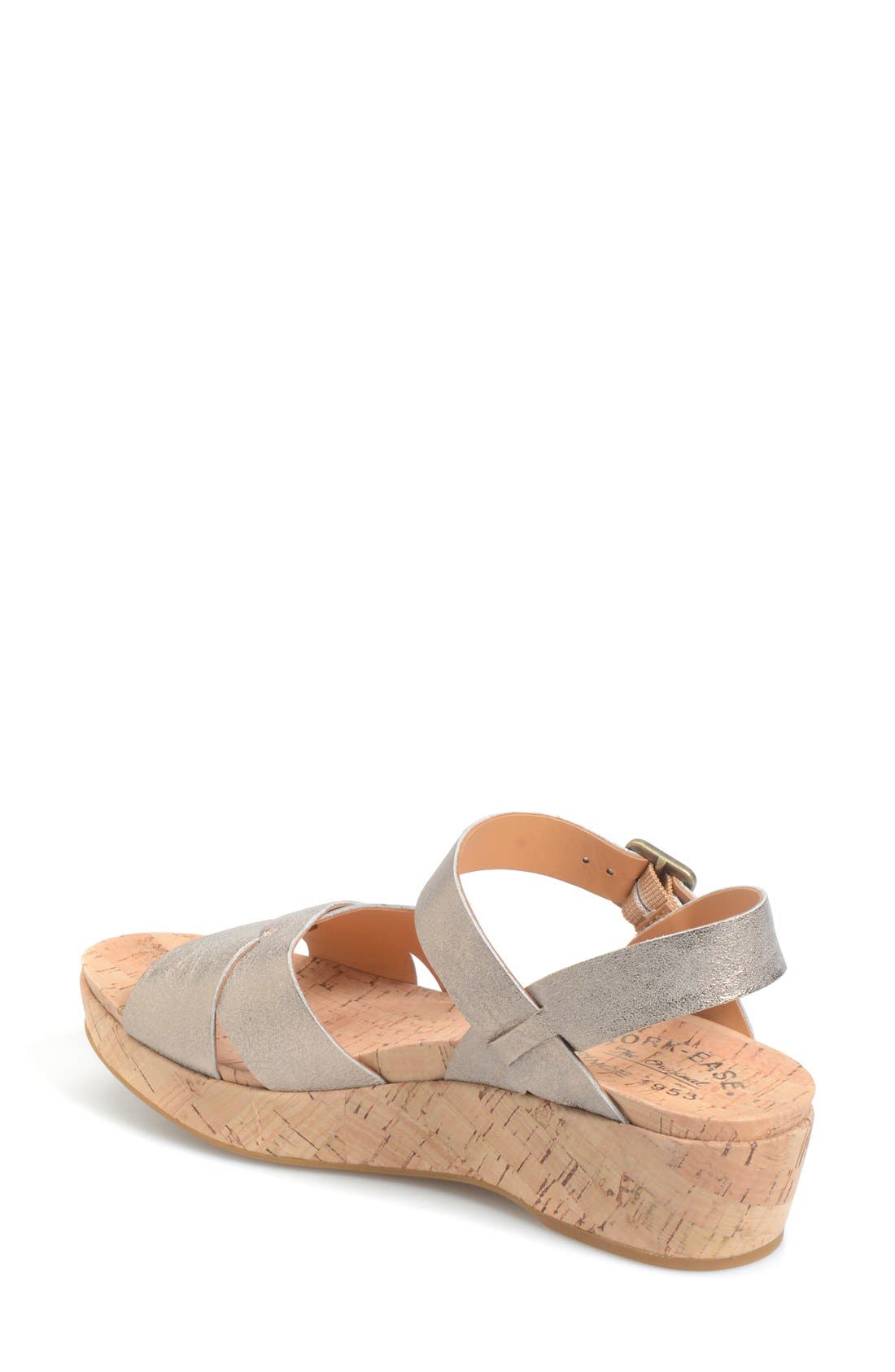 'Myrna 2.0' Cork Wedge Sandal, Alternate, color, SOFT GOLD METALLIC