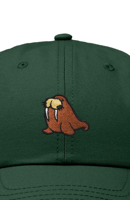 Dalix Walrus Embroidered Outdoor Cap In Dark Green