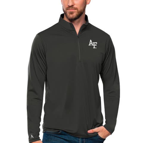 Men's Antigua Charcoal Air Force Falcons Tribute Quarter-Zip Top