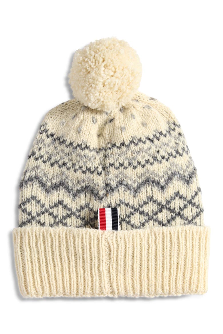Fair Isle Float Jacquard Wool & Mohair Beanie, Alternate, color, WHITE