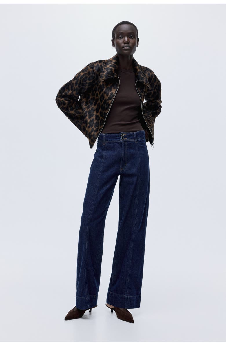 H&M Wide High Jeans, Alternate, color, Dark Denim Blue