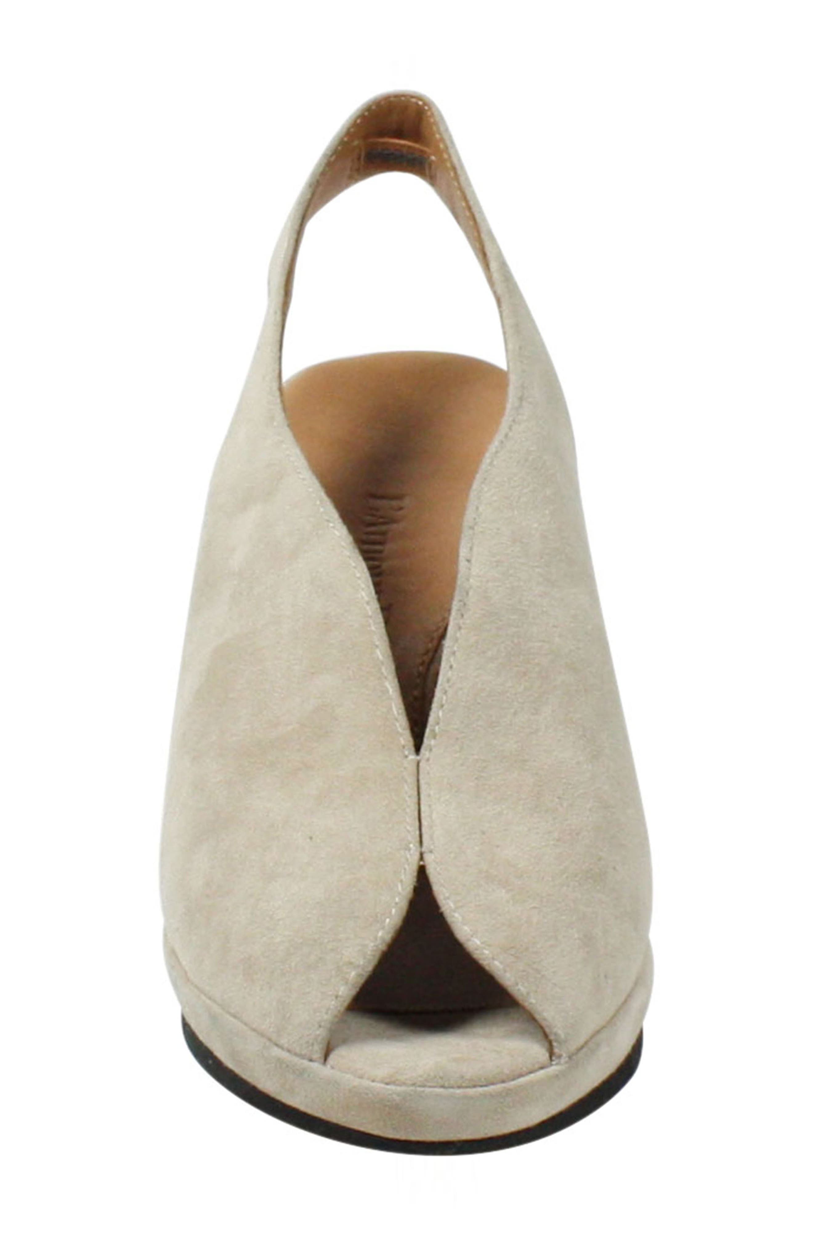 L'Amour des Pieds Odetta Slingback Wedge, Alternate, color, Taupe Suede