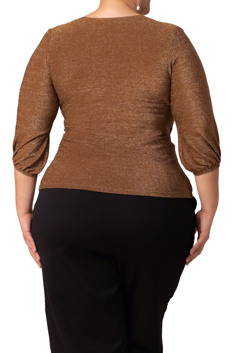 Celeste Faux Wrap Top, Alternate, color, MOCHA SPARKLE