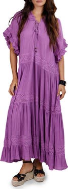 SAACHI Tiered Cotton Maxi Dress